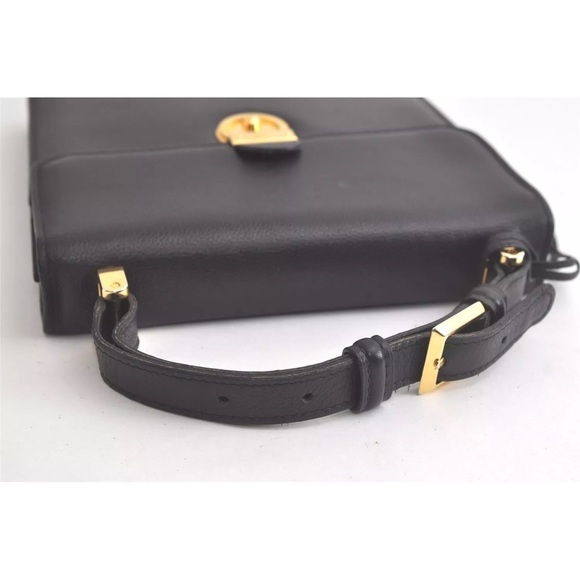 Authentic Salvatore Ferragamo 2Way Shoulder Hand Bag Leather Black - Picture 6 of 16